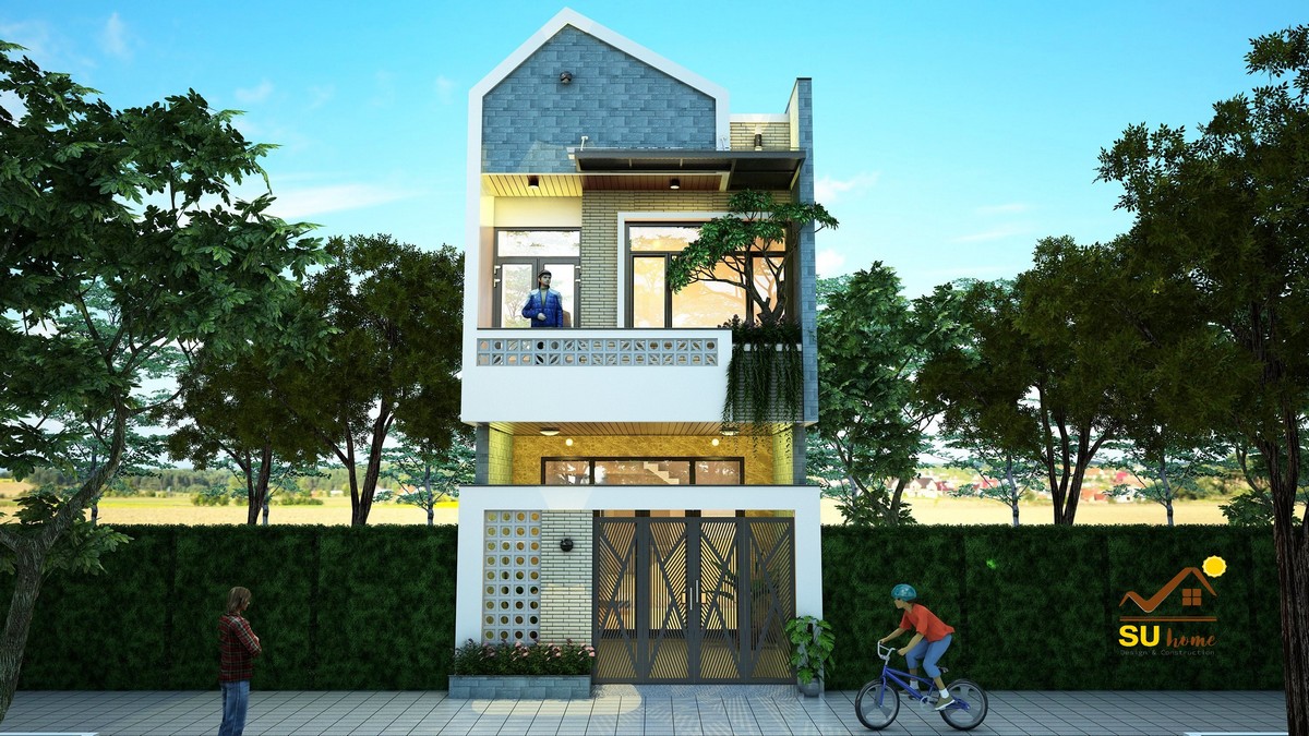 Nhà phố kiến trúc hiện đại chị Lệ – 02 tầng